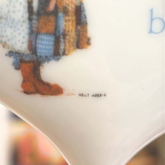 70's Vintage Holly Hobbie Pomander Holly Hobby Blue Girl Heart Shaped Porcelain - Picture 3 of 10